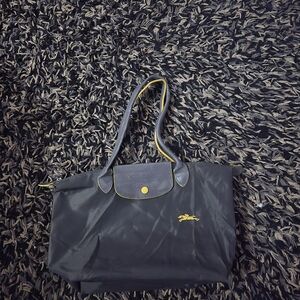 Longchamp Le Pliage Club Large Tote Bag Gunmetal Grey Yellow L2605619300 Authent